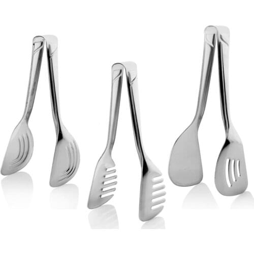Steel Lux 3 Pcs Tongs Serving Set Tongs Serving Set Cake, Salad and Pasta Tongs Steel Luxury 3-Piece 22cm Tongs Set Kitchen Tool