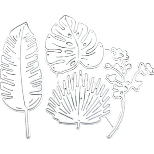 4 Pcs Leaves Carbon Steel Cutting Dies DIY Scrapbooking Photo Album Embossing