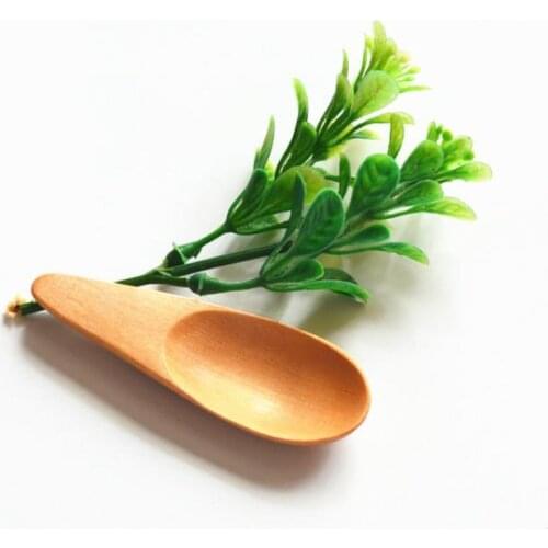5Pcs/bag Coffee Spoon Wooden Creative 7*2.5Cm Tea Milk Powder Mini Kitchen Tools Portable Light Eco-Friendly Spoons Wholesale