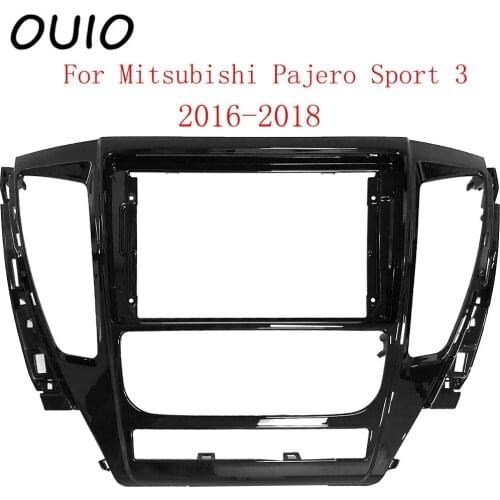 9 inch car dashboard Double Din DVD frame decoration kit dashboard panel suitable for Mitsubishi Pajero Sport 3 2016-2018 frame