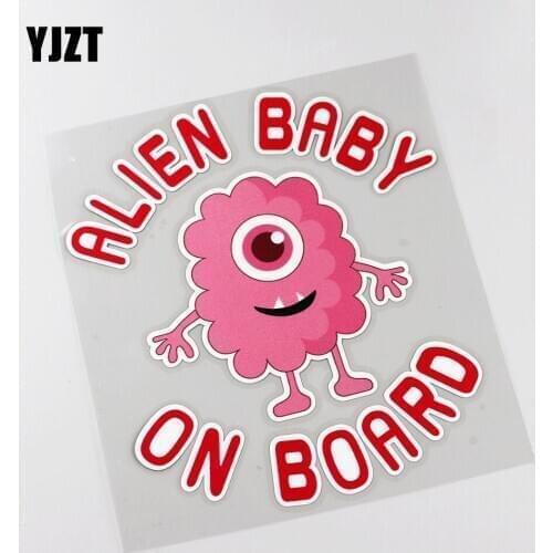 YJZT 15.2CMX17CM ALIEN Baby ON Board Pvc Decal Car Sticker 13A-0050