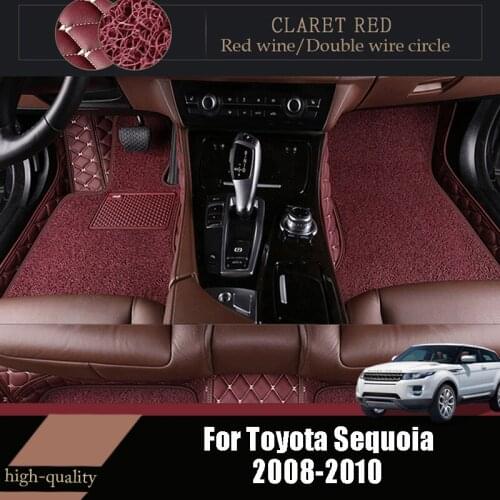 Car Floor Mats For Toyota Sequoia 2010 2009 2008 (7 Seater) Carpets Luxury Double Layer Wire Loop Custom Accessories Decoration