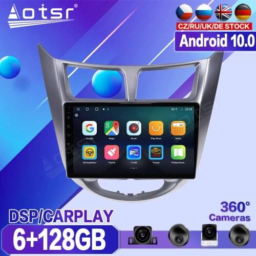 128GB For Hyundai Solaris 2010 2011 2012-2016 Car Multimedia Player Recorder Stereo Android Radio Audio GPS Navigation Head Unit