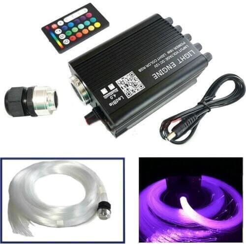 RGBW 12V Car Ceiling Fiber Optic Led Source Starry Star DIY&shooting Meteor light App phone Audio Remote control 16W+0.75 cable
