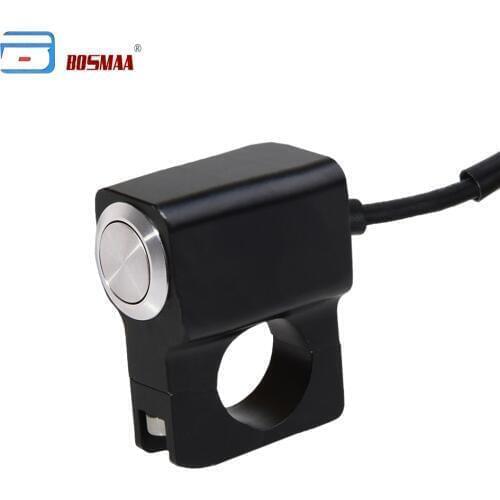 BOSMAA Motorcycle LED ON/OFF Fog light Switch 7/8" 22mm SpotLights battery kill Switch Waterproof Aluminum Brake Start Switch