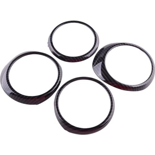 Carbon Fiber Style Black ABS Dashboard Central Control Air Outlet Ring Bezel Fit For Toyota Tacoma 2020 2019 2018 2017 2016