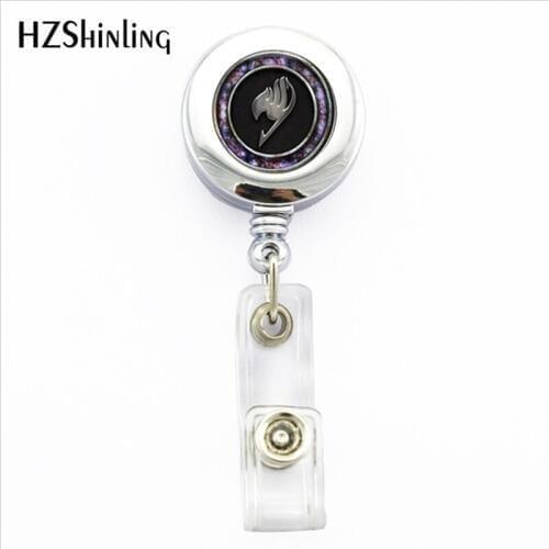 2017 New Fairy Tail Inspired Badge Holder Fairy Tail ID Card Badge Holder Reel Retractable Handmade ID Card Holder