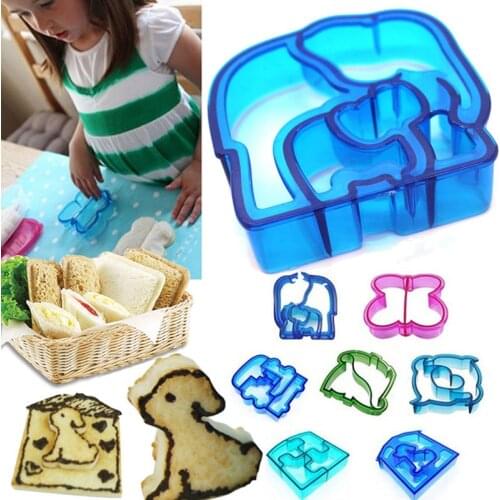 Sandwiche Cutter Mould Food Cutting Die Bread Biscuit Mold DIY Kid Bento Lunch Cake Baking Cute Dinosaur Star Car Animal Shapes