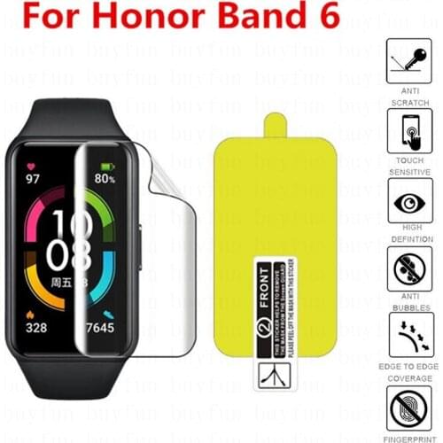 3 6 12 pcs full cover honor band 6 hydrogel film for huawei honor band 6 band6 smartwacth screen protectors film not glass