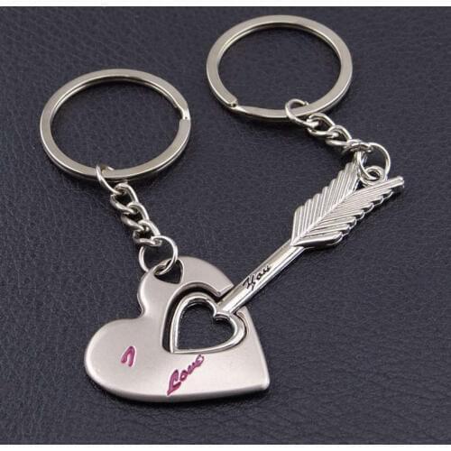 Hot Novelty Chaveiro Couple Keychain Lovers Heart Key Chain Ring Llaveros Trinket Jewelry Valentines Day Wedding Gift