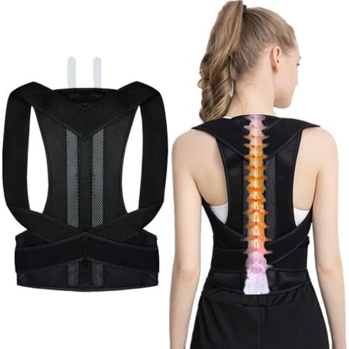 Female Male Posture Corrector Adjustable Magnetic Back Support Nylon Elastic Shoulder Back Brace Corset Back Belt