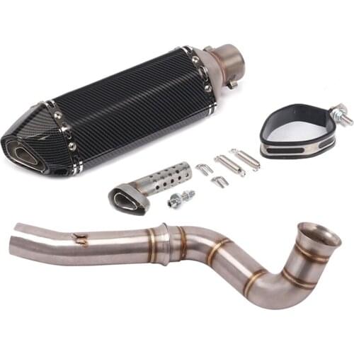 For KTM Duke 790 Motorcycle Exhaust Pipe Muffler End Tips Slip On Mid Link Pipe Delete Catalyst Tube Motorcycle