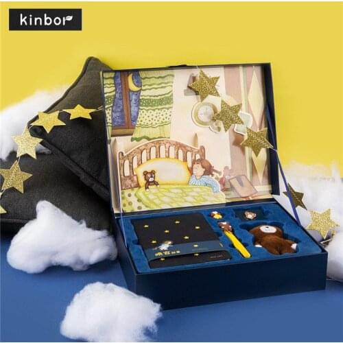 Kinbor Good Night Reading Set 6pcs/sets Collectors Edition 8pcs/sets Gift Notepad Embroidery Cloth Handbook Diary Notebook Gift