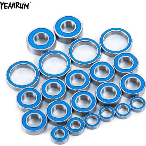 YEAHRUN 22pcs Rubber Sealed Ball Bearing Kit Chrome Steel For Arrma Typhon Kraton Outcast Notorious Senton Talion 6s BLX RC Car