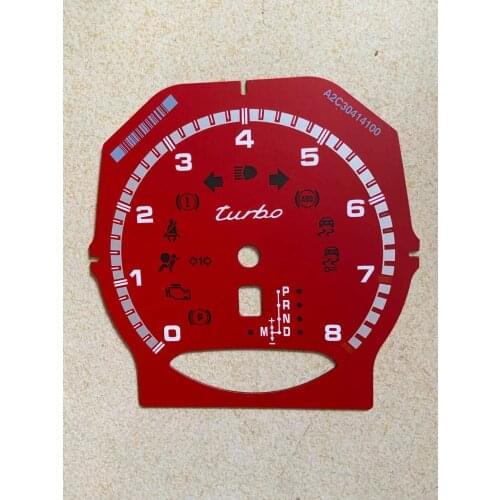Dash Overlay for Porsche911 Carrera 991/Cayenne 958/Panamera 970 Turbo Gauge Face Tachometer Red