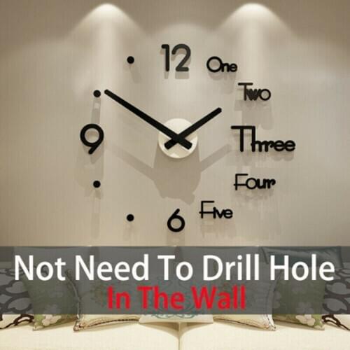 1pc 3D Wall Clock Sticker Modern DIY Acrylic For Living Room Home Decor (excluding battery)
