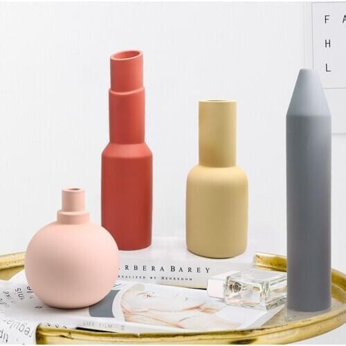 Nordic Creative Ceramics Morandi Vase Home Living Room Office Desktop Flower Arrangement Container Home Decoration Accessories