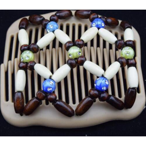 2018 new fashion wooden double magic comb hair clips free shipping