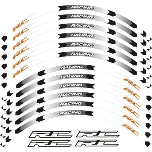 New high quality 12 Pcs Fit Motorcycle Wheel Sticker stripe Reflective Rim For KTM RC 125 200 250 390