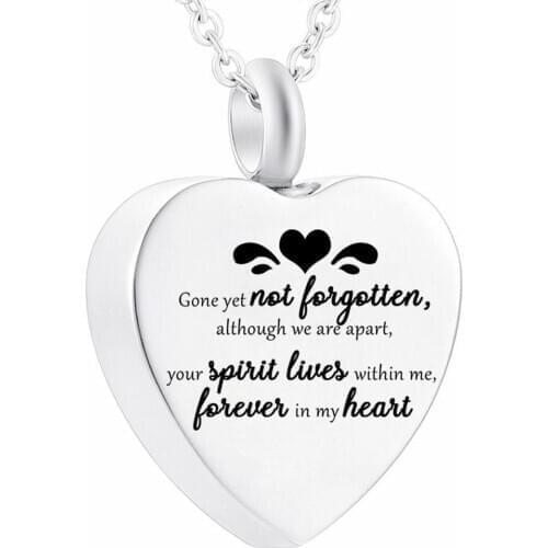 Memorial Keepsake Urn Necklaces for Ashes Stainless Steel for Women Men,Cremation Jewelry for Ashes-Forever in My Heart