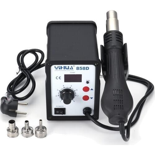 Free shipping 858D 220V Hot Air SMD Rework Station Heat G un SMT Solder soldering iron Welding Repair Tools