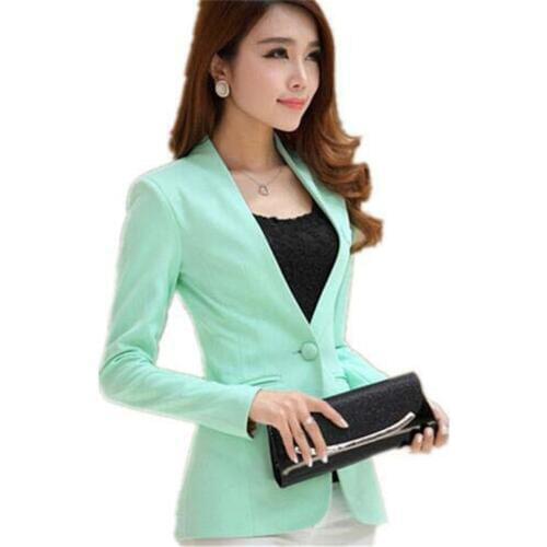 Women slim blazers new 2016 Spring and Autumn Woman Korean long-sleeved shrug suit Coat,candy color small office Suit Coat S-2XL