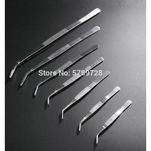 10pcs 12.5cm to 30cm Stainless Steel Curved head Medical Tweezers First Aid Kit Accessories Used in medical laboratories