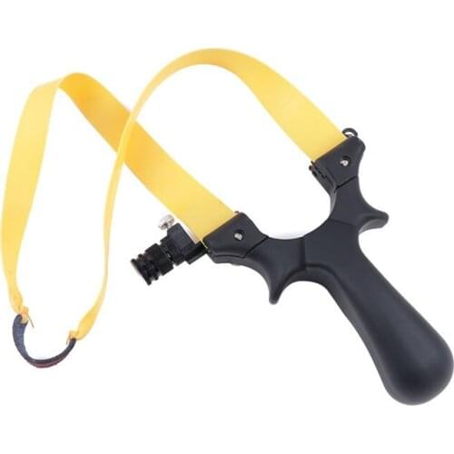 Outdoor Camping Resin Slingshot with Light Stainless Steel Strapless Flat Leather Slingshot Can Be Used At Night