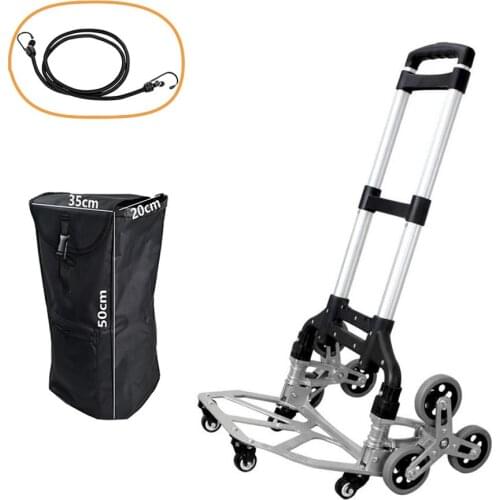 Folding Garden Cart Portable Stair Climbing Aluminum All-Terrain Resistant Climb Hand Truck 3 Wheels