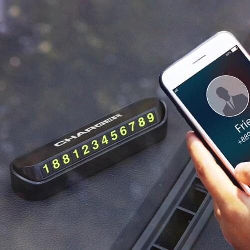 Car Styling Temporary Parking Card Phone Number Card Plate Park Stop For Dodge Challenger CHARGER