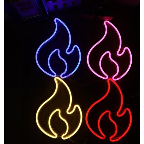 Flame LED Neon Light Sign Battery Powered/USB Hanging Wall Lamp LED Night Lights Neon Lamp Xmas Holiday Party Home Decor Gift