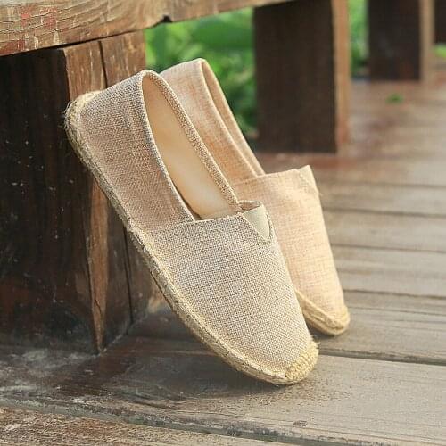 2021 Spring summer Men Canvas Shoes Breathable Men Casual Shoes For Man Slip-On Cheap Hemp Shoes Men Footwear Flatszapatoshombre