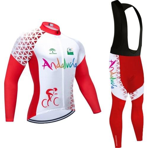Red Andalucia Cycling Wear 20D Bike Shorts Suit Mens Summer MTB Quick Dry BICYCLING Jersey Maillot Culotte Clothing 2021