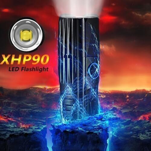 Xlamp XHP90.2 Super Bright Flashlight XHP70.2 Tactical Flash Light XHP50 USB Zoom Torch Hunting Use 26650 Camping Hunting