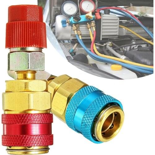 1 Pair Quick Coupler Adapter R134 Car A/C Air Condition Low/High Quick Extension Adapters M S Auto Air Conditioning