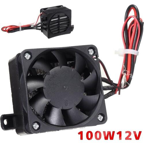 100W 12V DC Heater Fan PTC Insulated Thermostatic Indoor Heater Fan Air Heater Warmer Electric Heater Parts