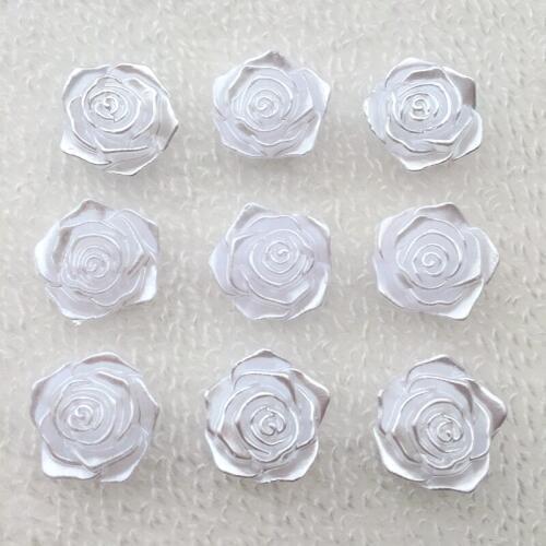 20pcs/lot 18mm White Resin Little Rose Flower Flatback Cabochon DIY Decorative Craft Scrapbooking-A970