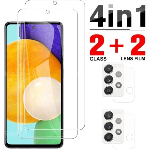 4in1 Tempererd Glass For samsung a52 a42 a72 a32 4G 5G Camera Lens Protective Film For Samsung A 52 32 72 42 12 21 21S HD Glass