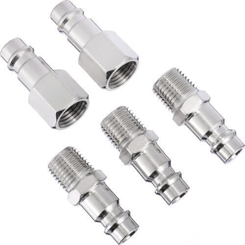 5pcs Euro Air Line Hose Compressor Connector Mayitr Quick Release Fittings with Male/Female 1/4" BSP Thread
