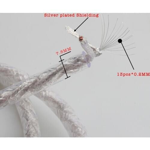 Audiocrat AS220 2layer sheilding 6N Silver plated cable audio cable in bulk Silver plated clear audio cable