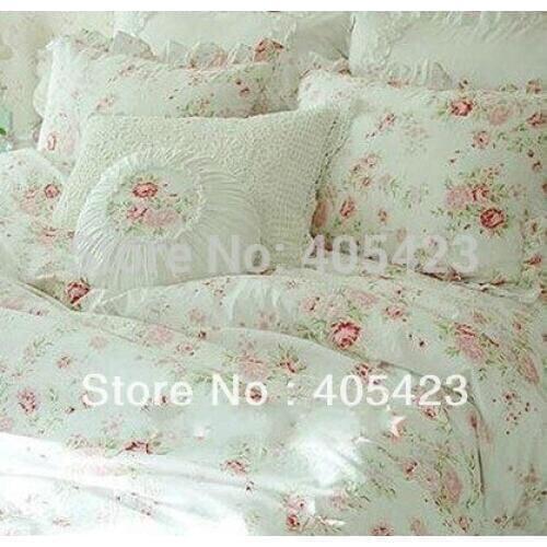 Free shipping!Quilt Ladies cotton bedding princess cake layer three bow + family of four multi-standard Bedding items Sheets