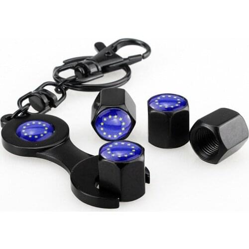 Wrench Keychain + 4Pcs For Dodge Journey Dakota Challenger Anti-theft And Dustproof Moto Bicycle Valve Caps Wheel Tires Parts