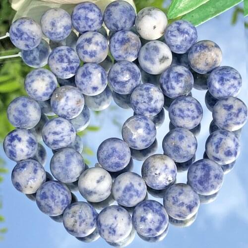 Natural Matte Frost New Blue Sodalite Jaspers Stone Beads Round Loose Spacer Beads For Jewelry Making DIY Bracelet 4/6/8/10/12MM