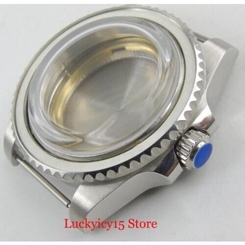 Stainless Steel 40mm Watch Case with Arched Glass Fit ETA 2836 MIYOTA Automatic Movement