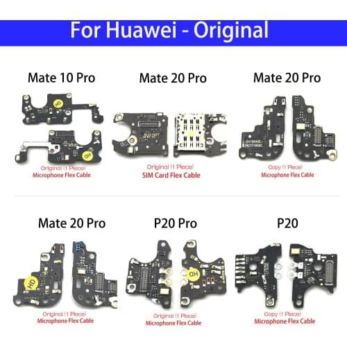 SIM Card Reader Holder Slot Flex Ribbon Cable Connector Board with Mic Microphone Flex Cable For Huawei Mate 10 20 P20 P30 Pro