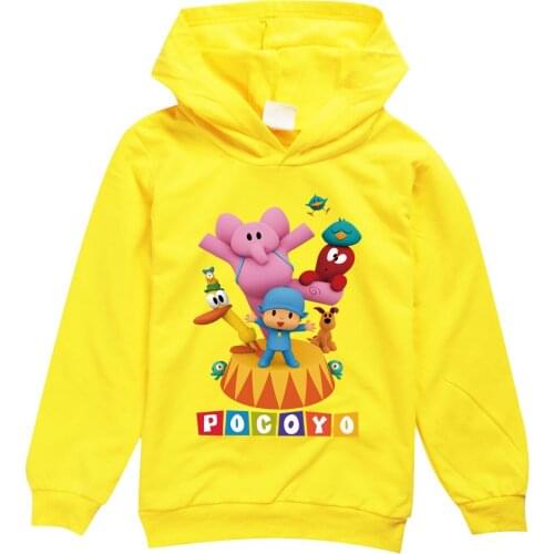 Kids Pocoyoe Hoodies Boys Girls Clothes Cartoon Sweatshirt Long Sleeve Hooded Shirt Cotton Coat Autumn Jacket for Baby Children