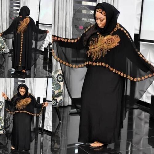Plus Size Abaya Dubai Robe Long Muslim Dress African Dresses For Women Dashiki Diamond Beads Clothes Hooded Cape Afrika Kleidung