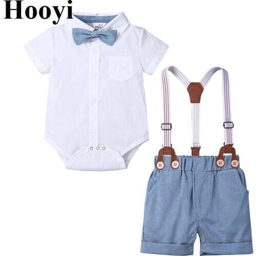 Baby Boys Bodysuits Infant Shorts Pants Sets Childrens Shirts Kids Suits Bowtie Outfits Overalls