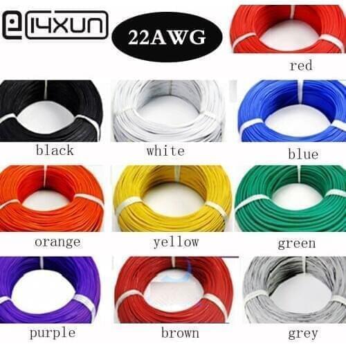 EClyxun 1 Meter 22 AWG Flexible Silicone Wire RC Cable 22AWG 60/0.08TS OD 1.7mm Tinned Copper Wire With 10 Colors to Select
