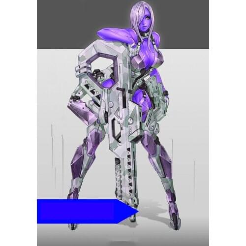 Resin Figure 1/24 modern fantasy woman warrior stand Model Unassambled Unpainted Figure Building Kit